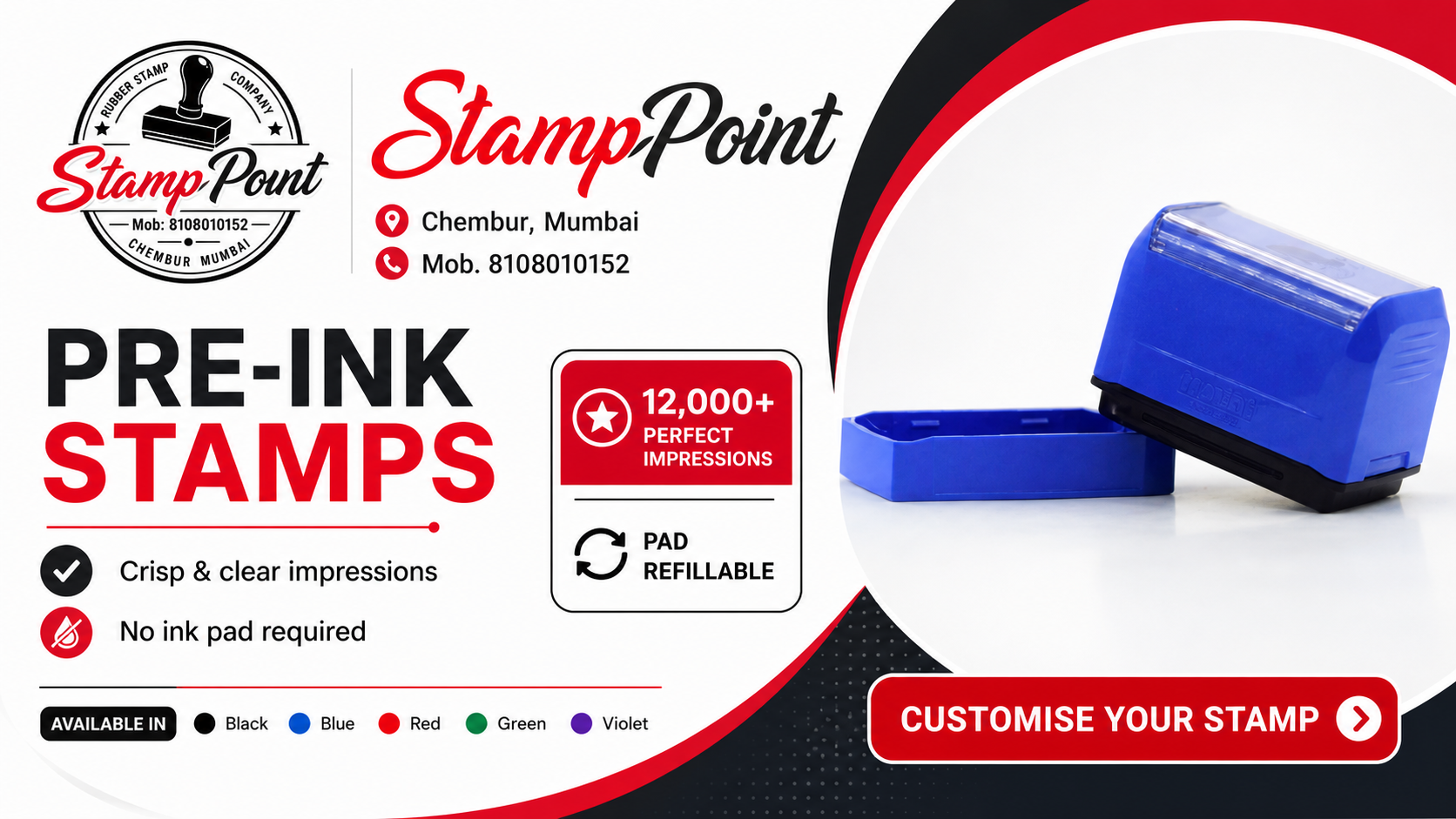 Pre-ink stamps