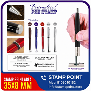 Pen stamp with pre inking stamp
