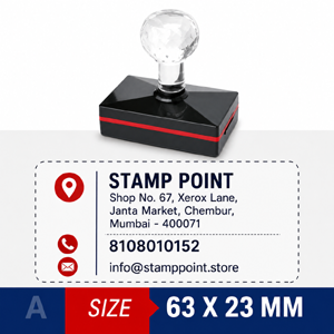 Address stamp crystal handle